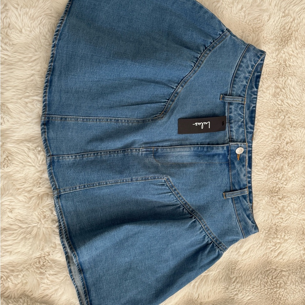 Lulu's Blue Pleated Skater Mini Skirt